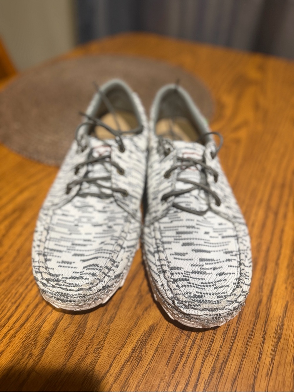 Twisted X unisex White & Gray Knit Slip-On Loafers